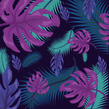 foliage nature diverse leaves background vector illustrationのイラスト素材
