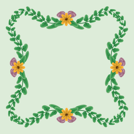 foliage nature flowers leaves background vector illustrationのイラスト素材