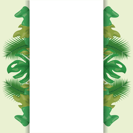 foliage nature decoration frame leaves vector illustrationのイラスト素材