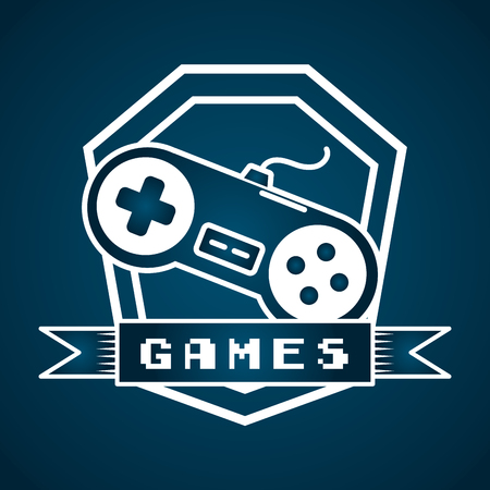 gamepad control device video game vector illustration labelのイラスト素材