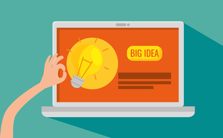 laptop technology with website business strategy vector illustrationのイラスト素材