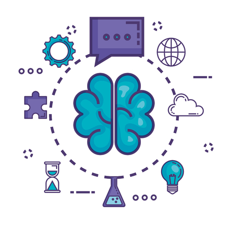 brain with innovation icons vector illustration designのイラスト素材
