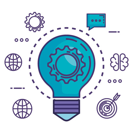 bulb light with innovation icons vector illustration designのイラスト素材