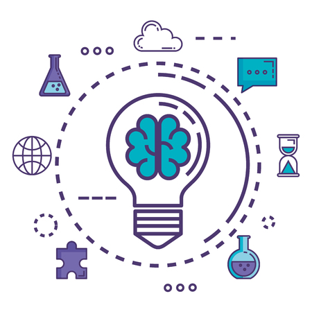 bulb light with innovation icons vector illustration designのイラスト素材