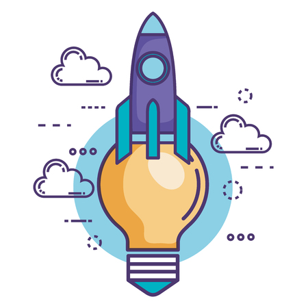 bulb light with innovation icons vector illustration designのイラスト素材