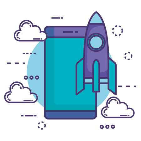 smartphone with innovation icons vector illustration designのイラスト素材