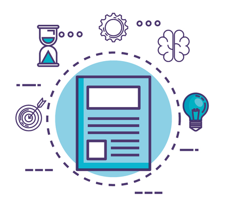 document paper with innovation icons vector illustration designのイラスト素材