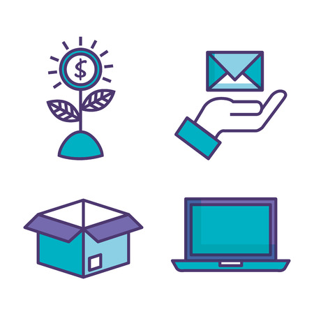 set of technological innovation icons vector illustration designのイラスト素材