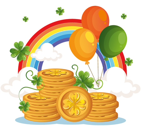 coins pile saint patrick celebration vector illustration designのイラスト素材