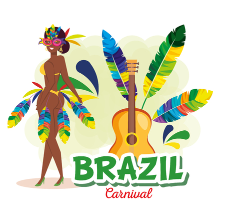 beautiful brazilian garota character vector illustration designのイラスト素材