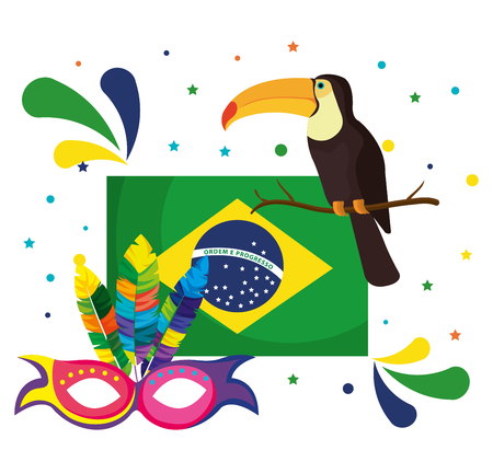 rio carnival brazilian card vector illustration designのイラスト素材