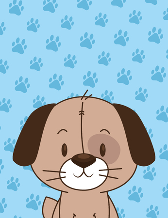 cute little dog character vector illustration designのイラスト素材