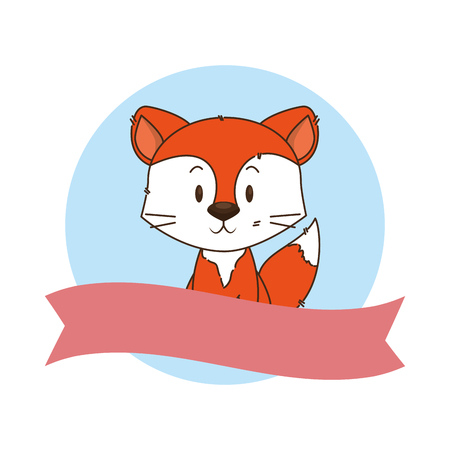 cute little fox character vector illustration designのイラスト素材