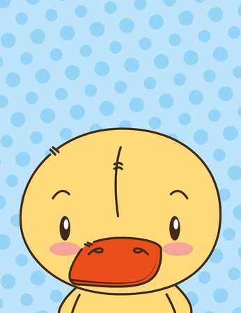 cute little duck character vector illustration designのイラスト素材