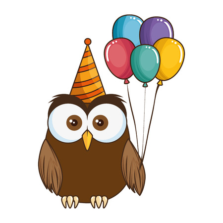 cute little owl bird character vector illustration designのイラスト素材