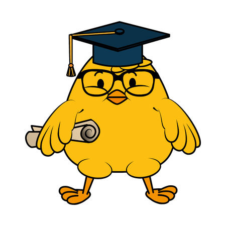 cute little chicken character vector illustration designのイラスト素材