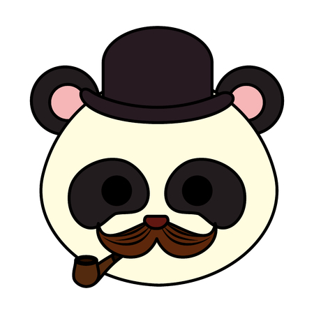 cute little bear panda character vector illustration designのイラスト素材