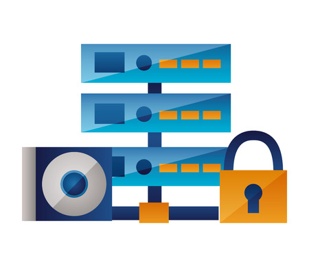 database center commpact disk security vector illustrationのイラスト素材