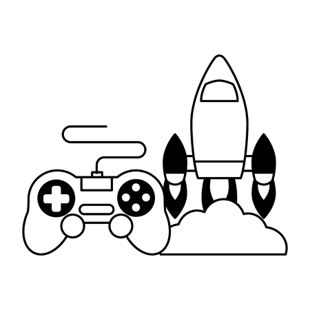 rocket control device video game vector illustrationのイラスト素材
