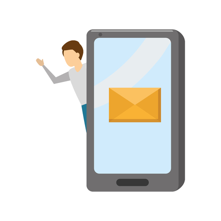 businessman with smartphone email message vector illustrationのイラスト素材