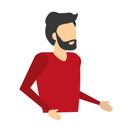 man portrait character on white background vector illustrationのイラスト素材