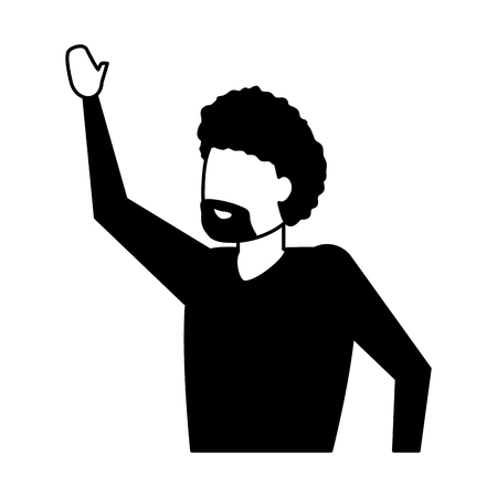 man portrait character on white background vector illustrationのイラスト素材