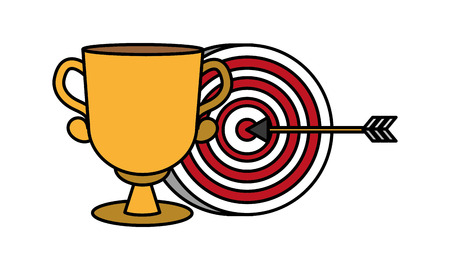 trophy and target arrow strategy vector illustrationのイラスト素材