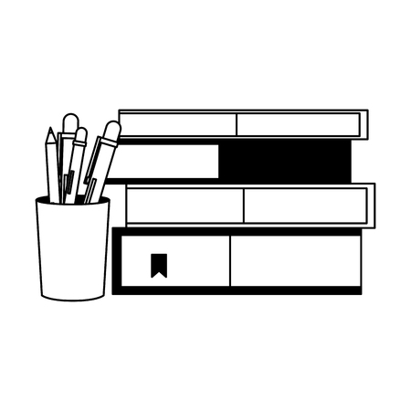 stacked books and pencils supplies vector illustrationのイラスト素材