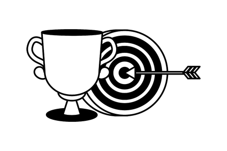 trophy and target arrow strategy vector illustrationのイラスト素材