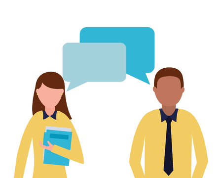 business man and woman talking vector illustrationのイラスト素材