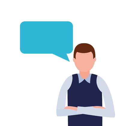 business man speech bubble talk vector illustrationのイラスト素材