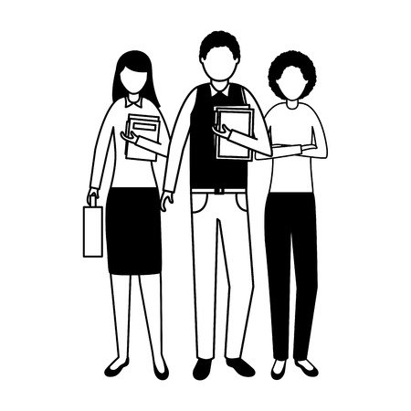 business people team characters white background vector illustrationのイラスト素材