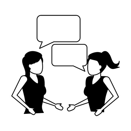 women portrait talking speech bubble vector illustrationのイラスト素材