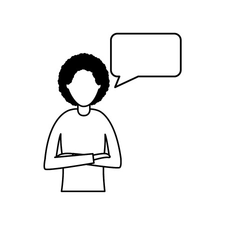 business woman speech bubble talk vector illustrationのイラスト素材