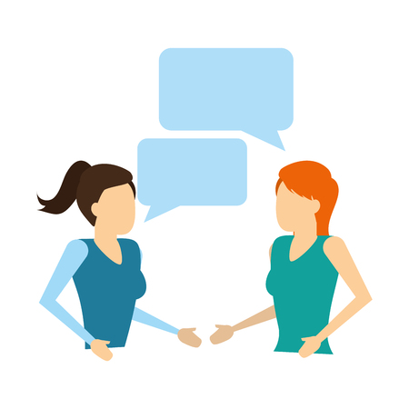 women portrait talking speech bubble vector illustrationのイラスト素材