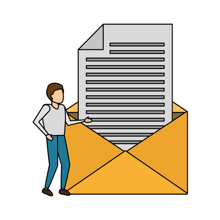 business man email envelope letter vector illustrationのイラスト素材