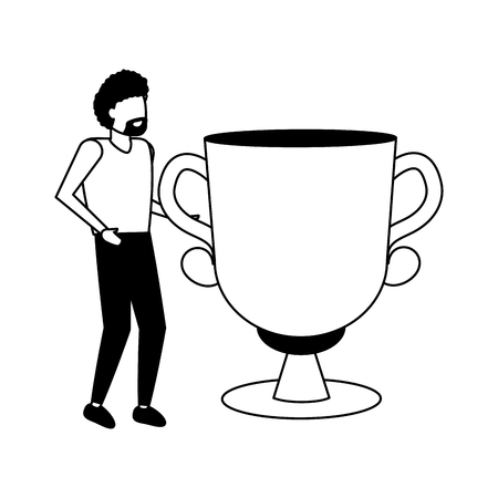 businessman and trophy award success vector illustrationのイラスト素材