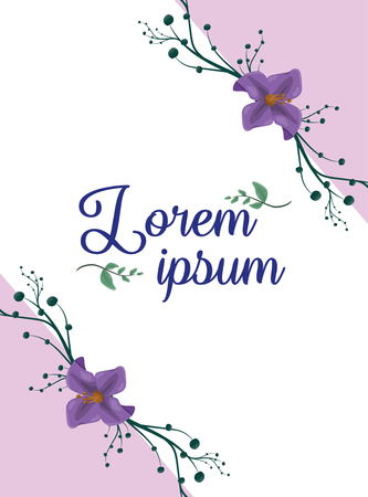 foliage flowers nature leaves decoration vector illustrationのイラスト素材