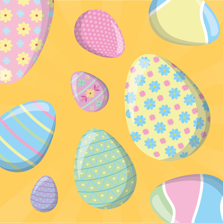 happy easter background decoration festival vector illustrationのイラスト素材