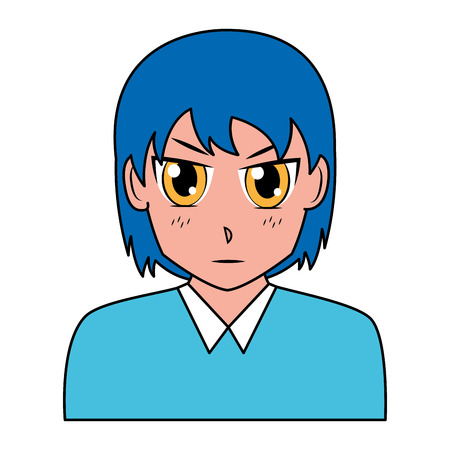 anime girl manga portrait character vector illustrationのイラスト素材