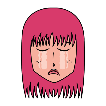 face girl anime manga comic vector illustrationのイラスト素材