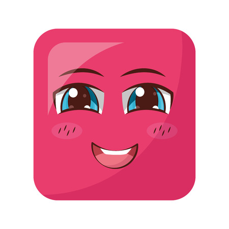 square emoticon face expression vector illustration designのイラスト素材