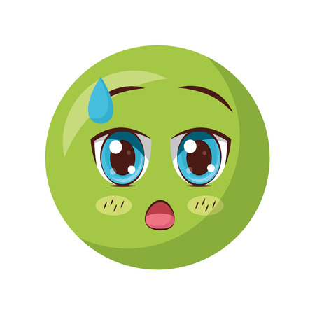 smiling emoticon facial expression vector illustration designのイラスト素材