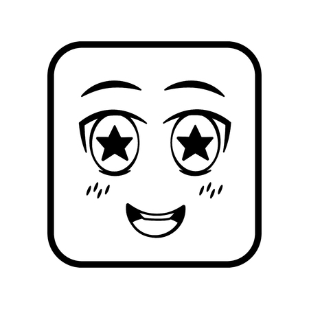 square emoticon face expression vector illustration designのイラスト素材