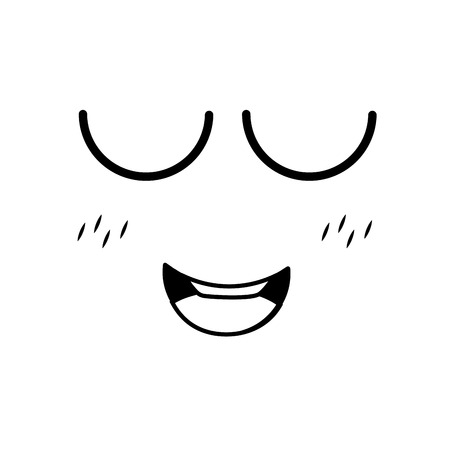 face expression cartoon white background vector illustrationのイラスト素材
