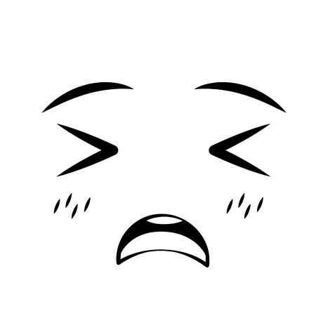 face expression cartoon white background vector illustrationのイラスト素材