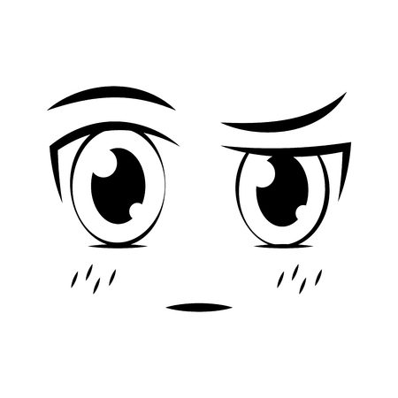 face expression cartoon white background vector illustrationのイラスト素材