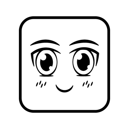 square emoticon face expression vector illustration design vector illustrationのイラスト素材