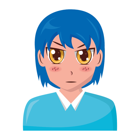 anime girl manga portrait character vector illustrationのイラスト素材