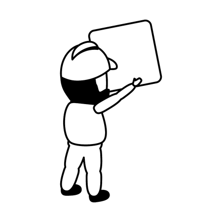 worker with function item mobile app development vector illustrationのイラスト素材